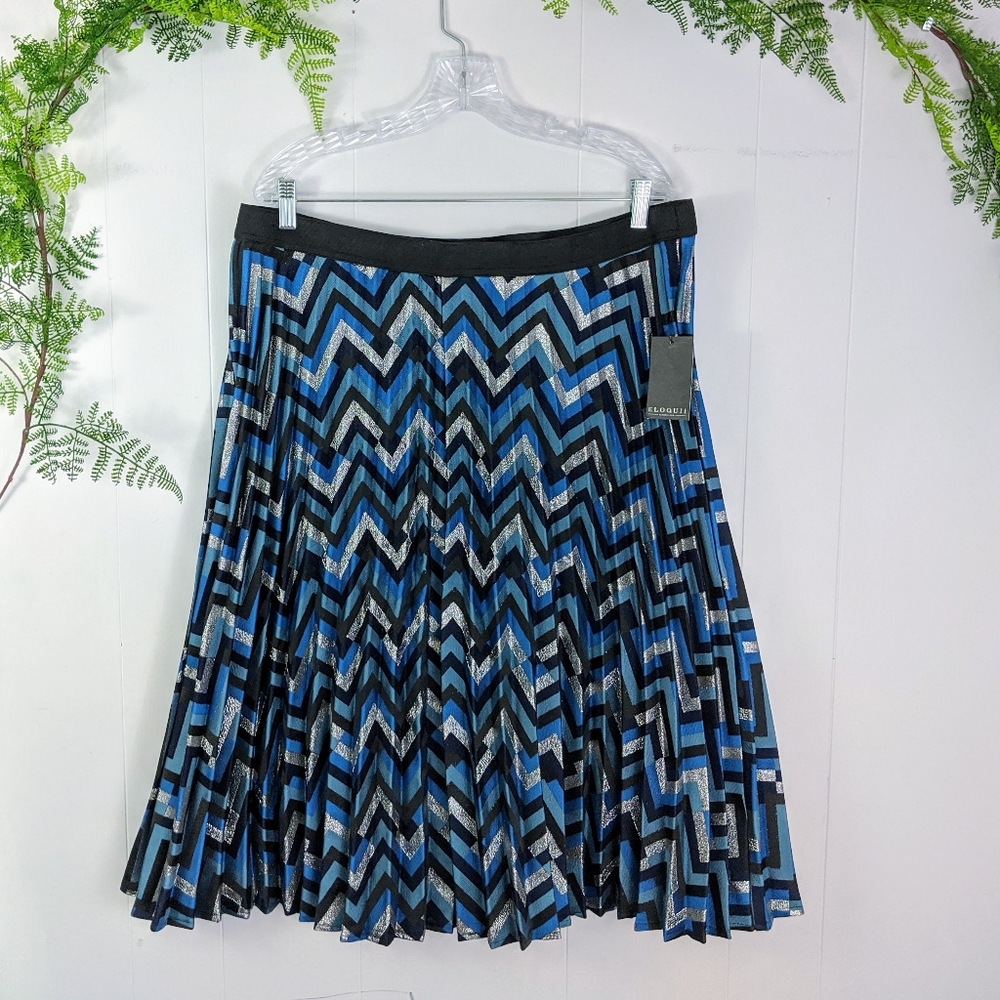 ♻️ NWT Eloquii Zig Zag Skirt with Pleats